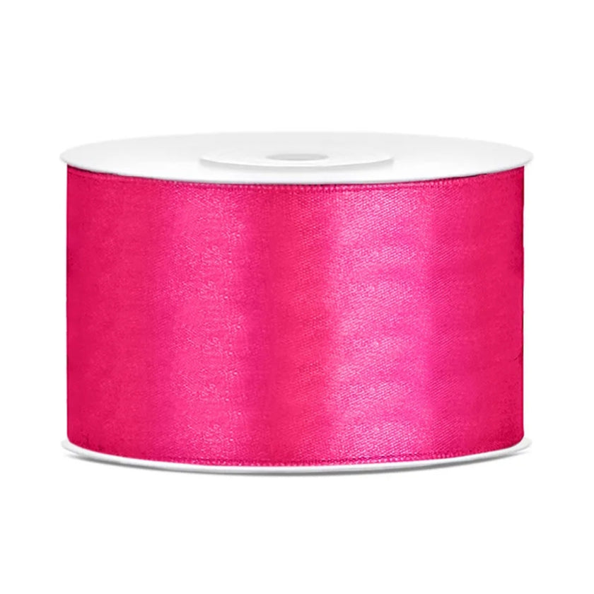 PartyDeco Satin Ribbon Roll 38mm x 25m - Dark Pink