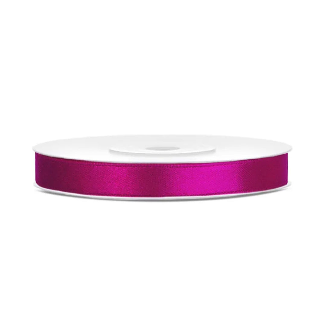 PartyDeco Satin Ribbon Roll 6mm x 25m - Fuchsia