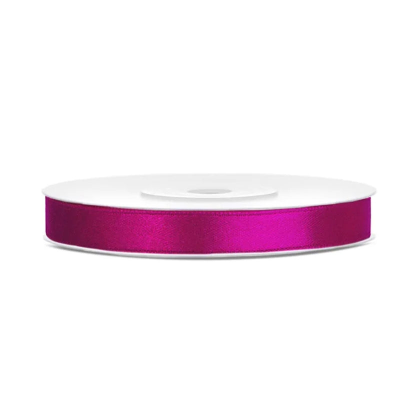 PartyDeco Satin Ribbon Roll 6mm x 25m - Fuchsia