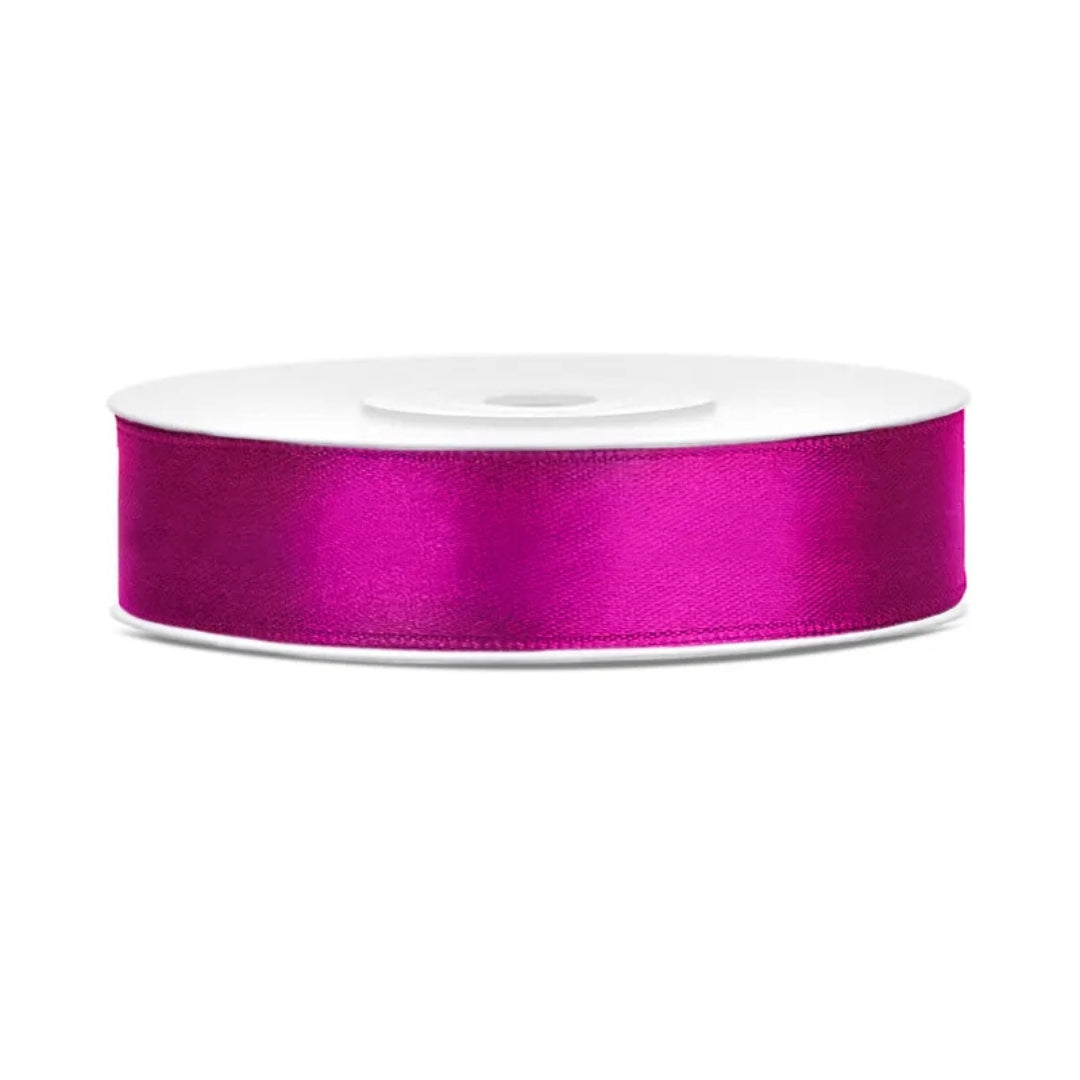 PartyDeco Satin Ribbon Roll 12mm x 25m - Fuchsia