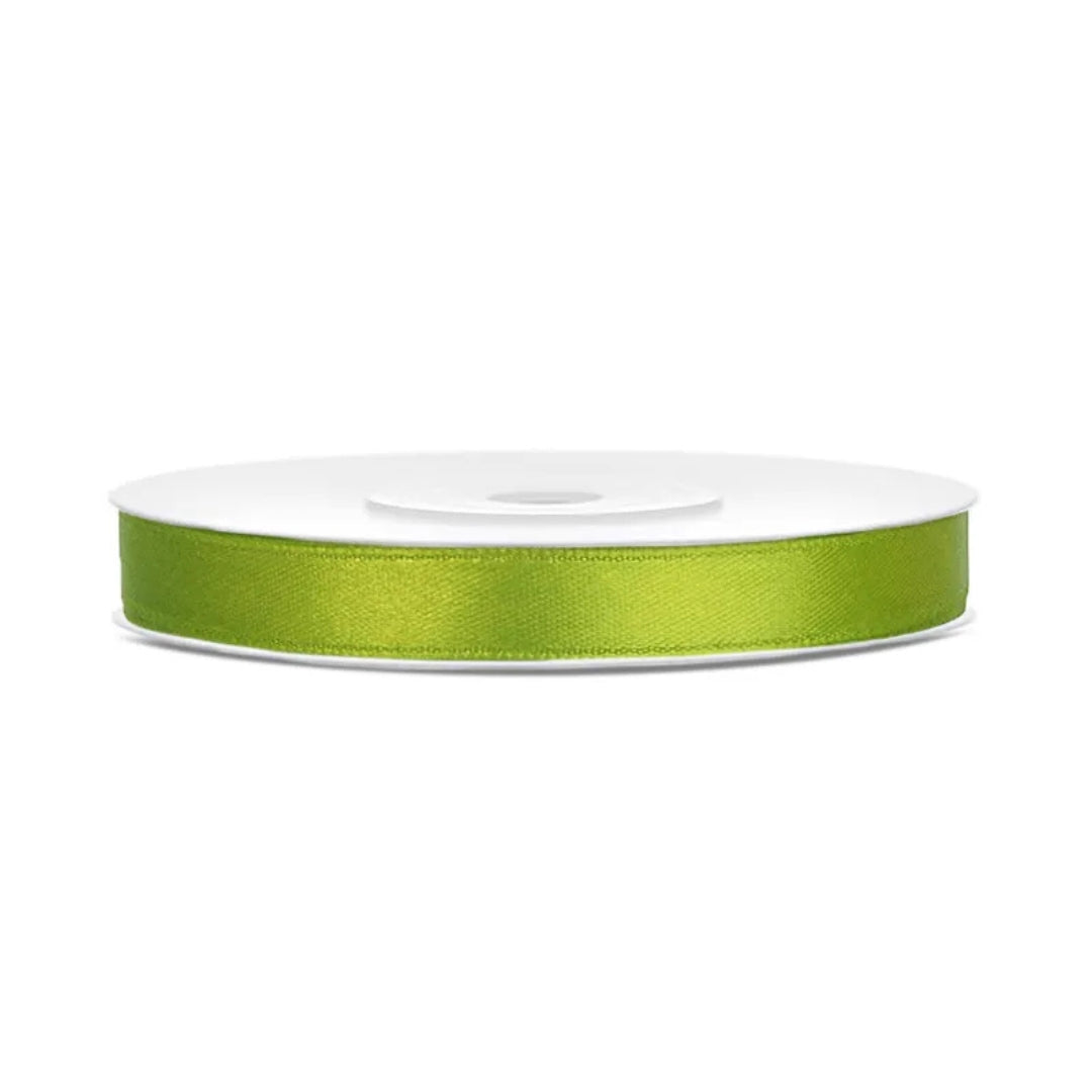 PartyDeco Satin Ribbon Roll 6mm x 25m - Green Apple