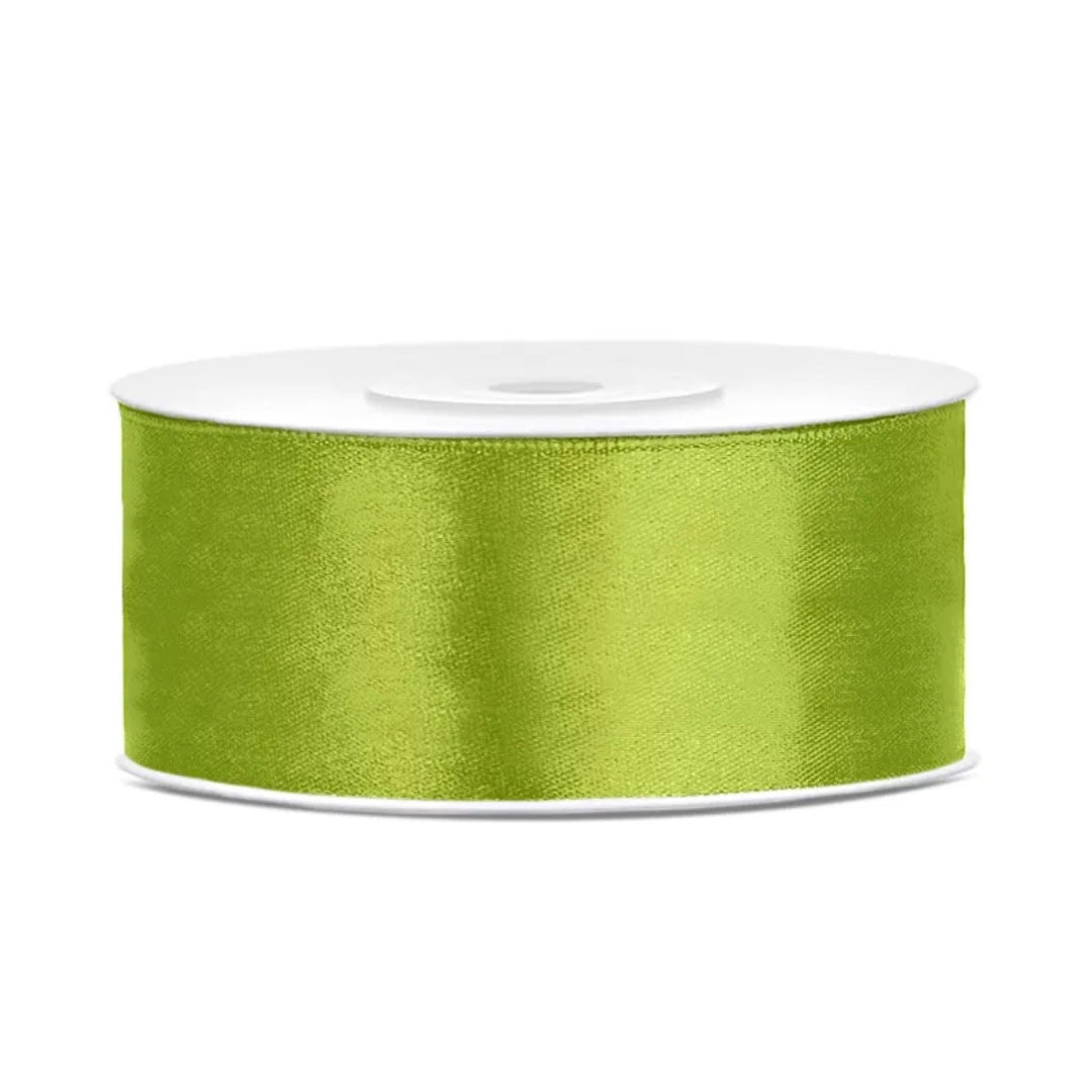 PartyDeco Satin Ribbon Roll 25mm x 25m - Green Apple