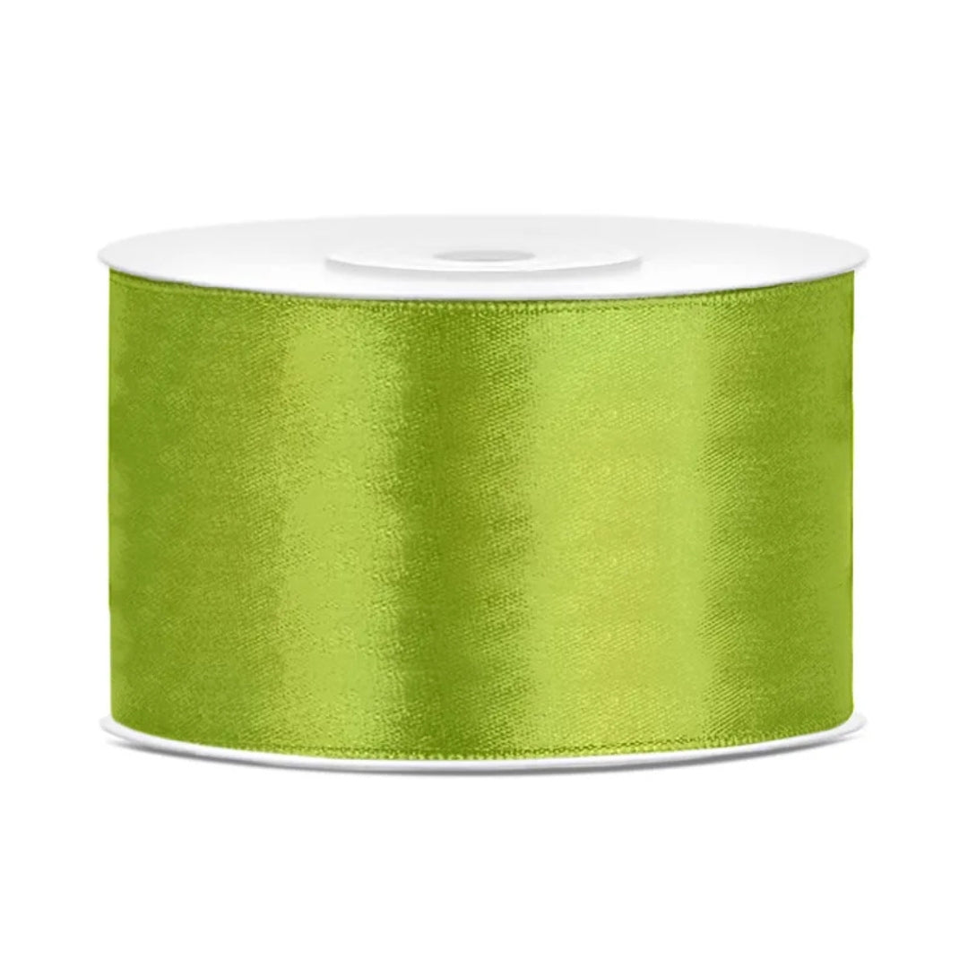 PartyDeco Satin Ribbon Roll 38mm x 25m - Green Apple