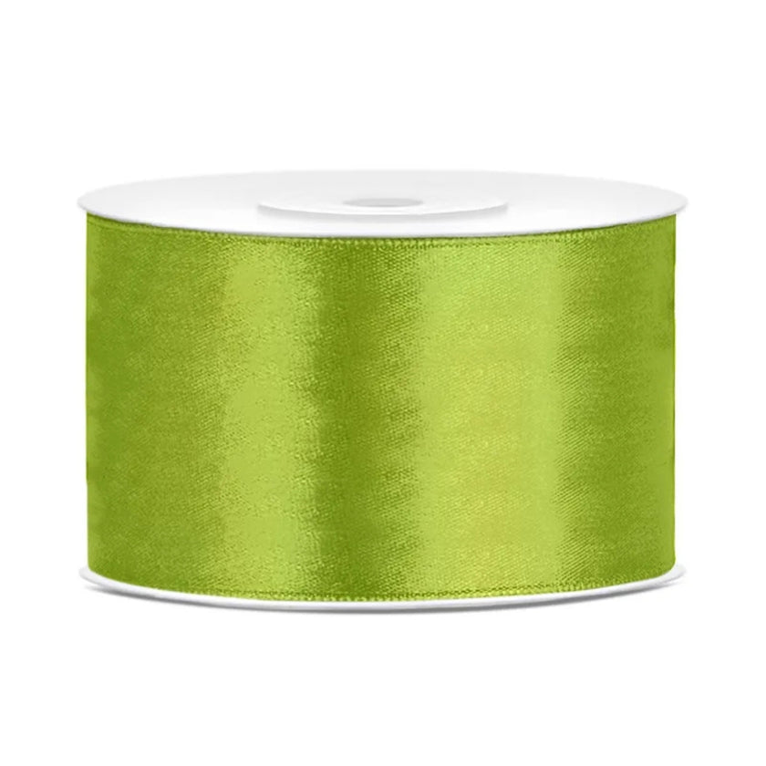 PartyDeco Satin Ribbon Roll 38mm x 25m - Green Apple
