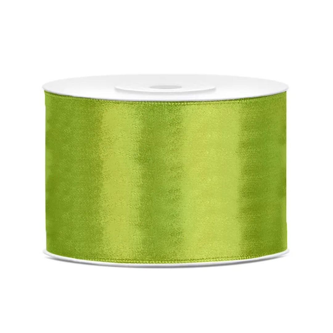 PartyDeco Satin Ribbon Roll 50mm x 25m - Green Apple