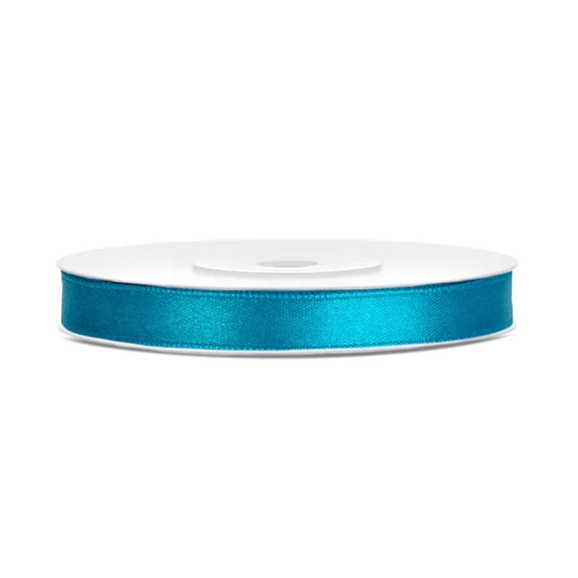 PartyDeco Satin Ribbon Roll 6mm x 25m - Turquoise