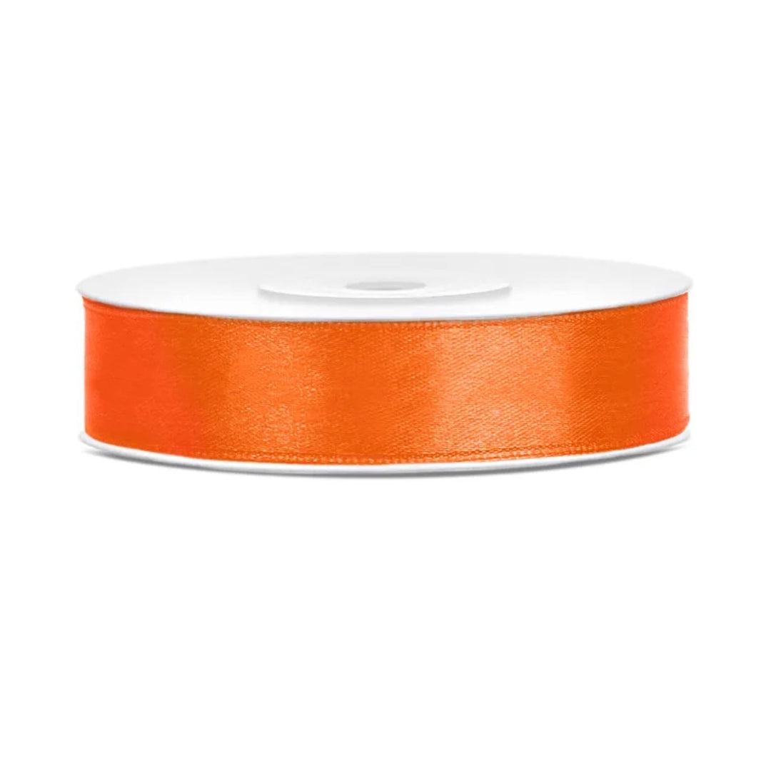 PartyDeco Satin Ribbon Roll 12mm x 25m - Orange