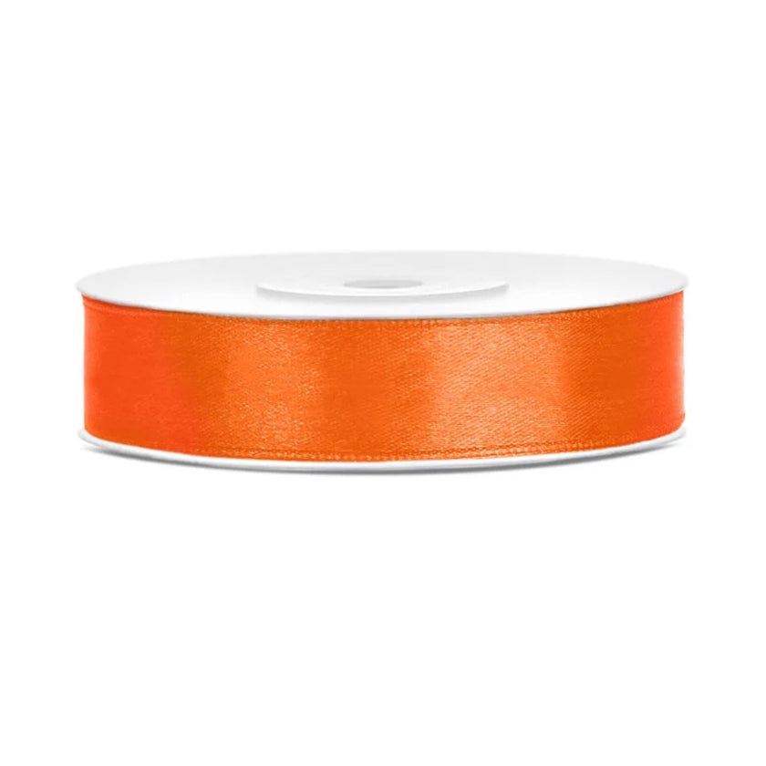 PartyDeco Satin Ribbon Roll 12mm x 25m - Orange