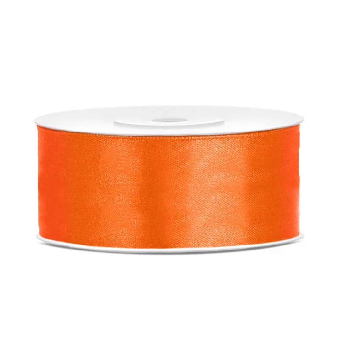 PartyDeco Satin Ribbon Roll 25mm x 25m - Orange