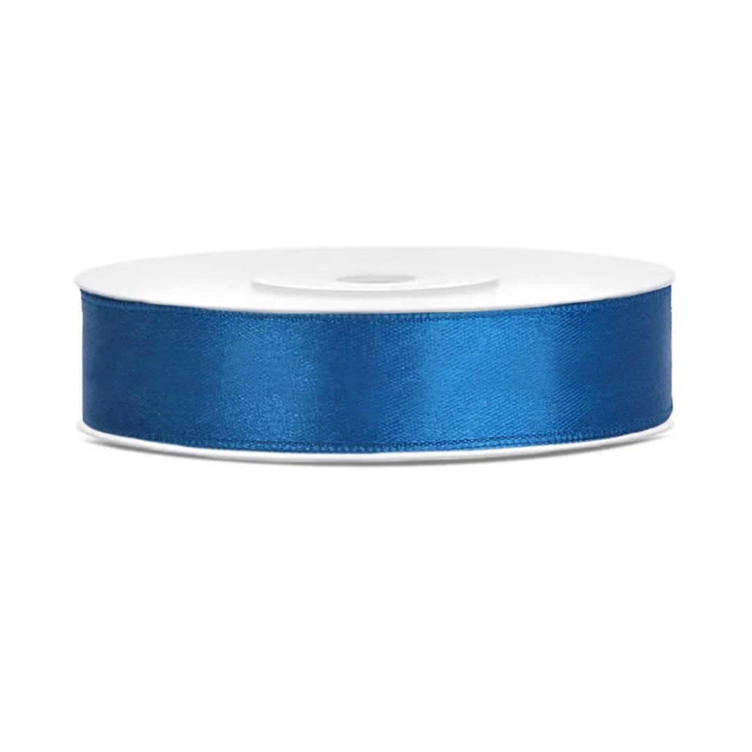 PartyDeco Satin Ribbon Roll 12mm x 25m - Blue