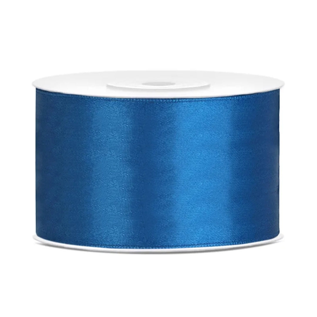PartyDeco Satin Ribbon Roll 38mm x 25m - Blue