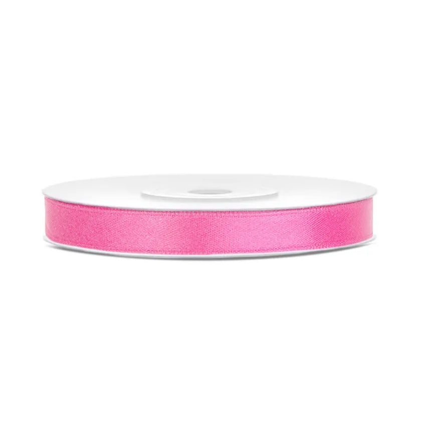 PartyDeco Satin Ribbon Roll 6mm x 25m - Pink