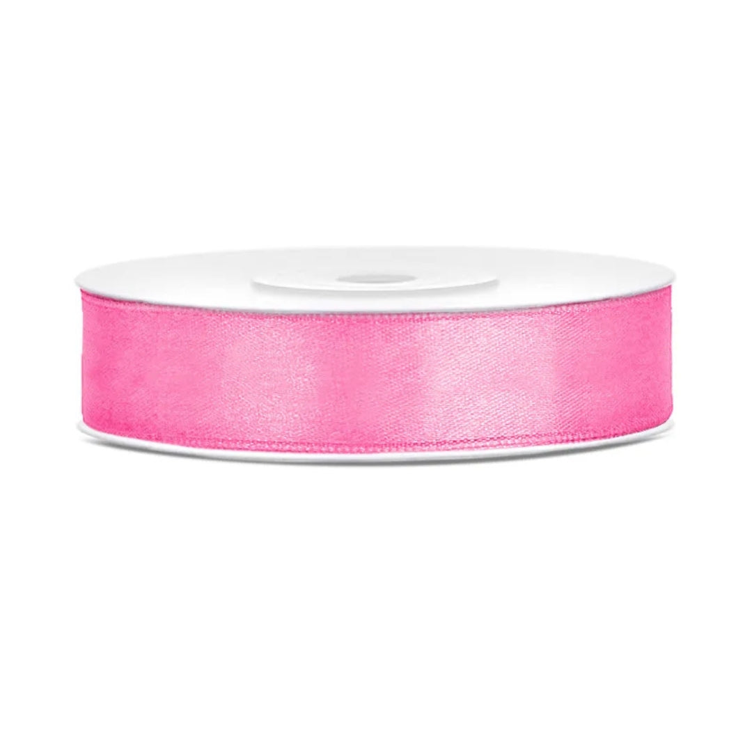 PartyDeco Satin Ribbon Roll 12mm x 25m - Pink