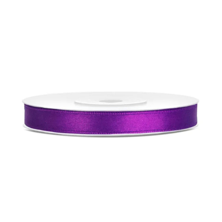PartyDeco Satin Ribbon Roll 6mm x 25m - Purple