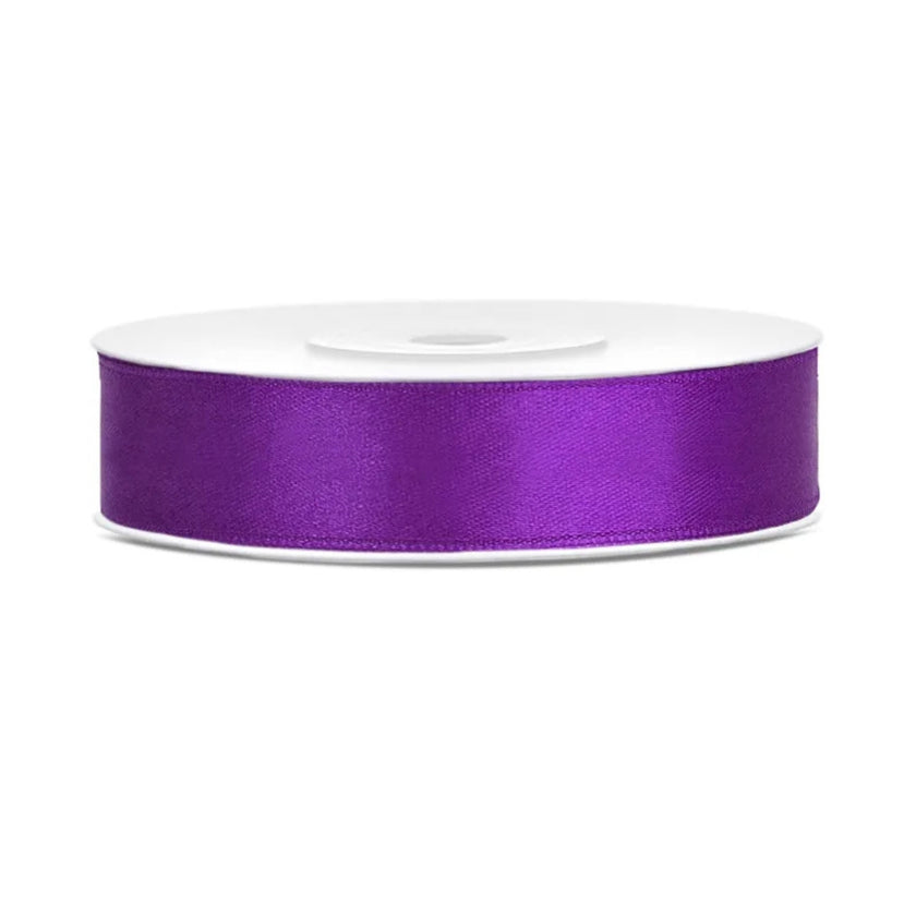 PartyDeco Satin Ribbon Roll 12mm x 25m - Purple