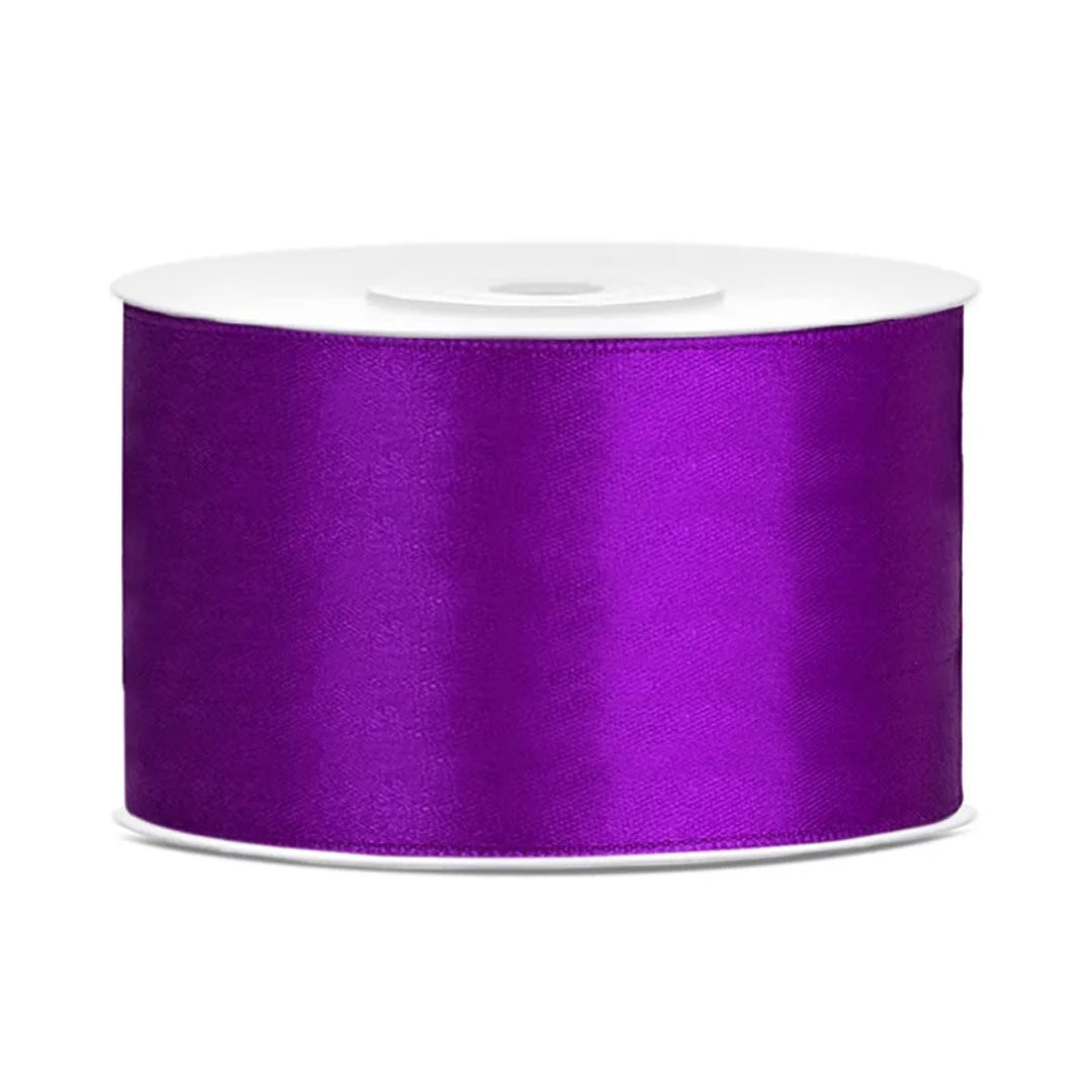 PartyDeco Satin Ribbon Roll 38mm x 25m - Purple