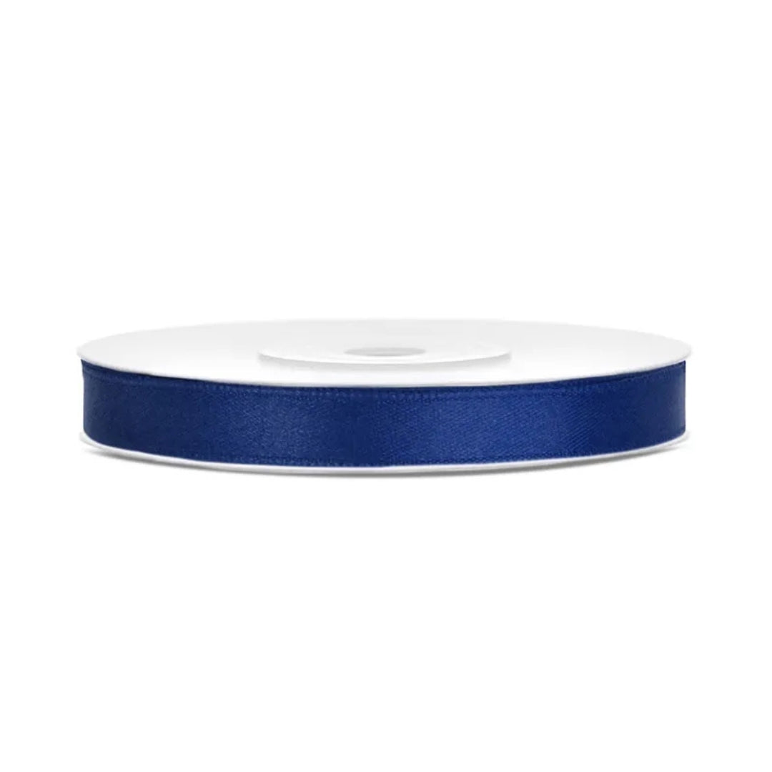 PartyDeco Satin Ribbon Roll 6mm x 25m - Navy Blue