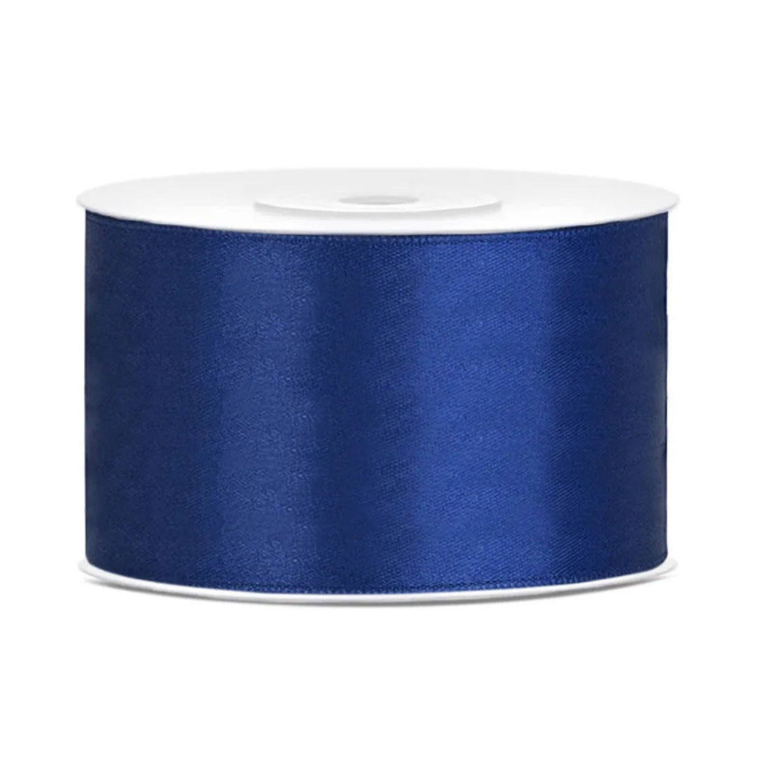 PartyDeco Satin Ribbon Roll 38mm x 25m - Navy Blue