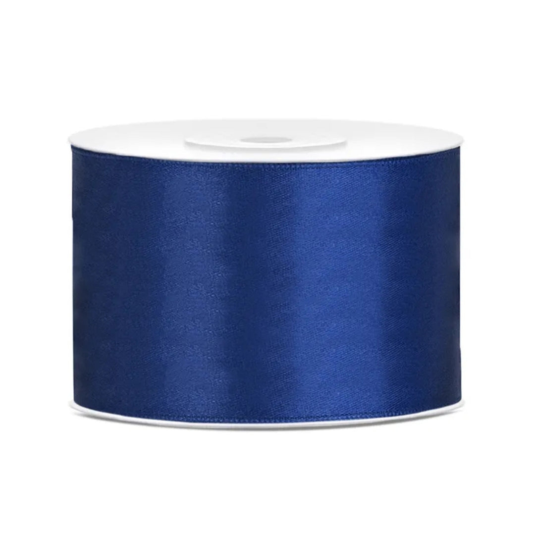PartyDeco Satin Ribbon Roll 50mm x 25m - Navy Blue