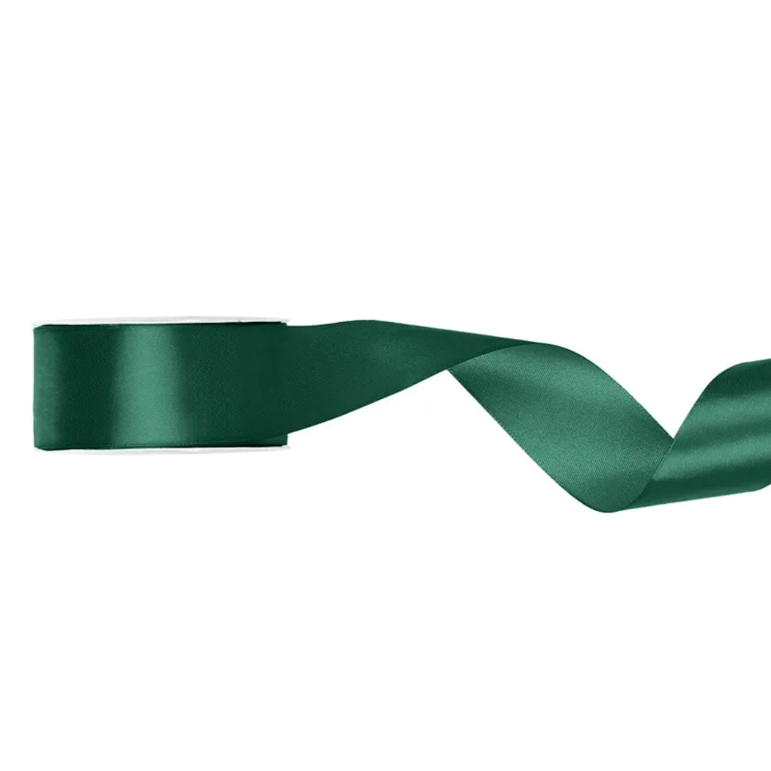 PartyDeco Satin Ribbon Roll 25mm x 25m - Bottle Green