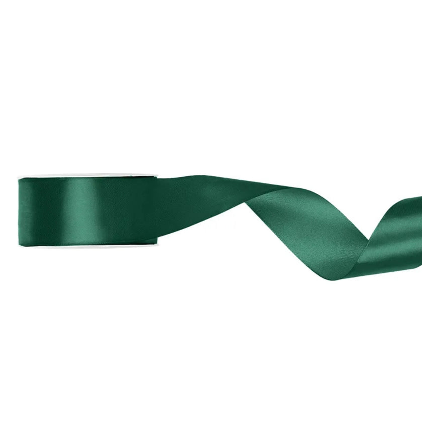 PartyDeco Satin Ribbon Roll 25mm x 25m - Bottle Green