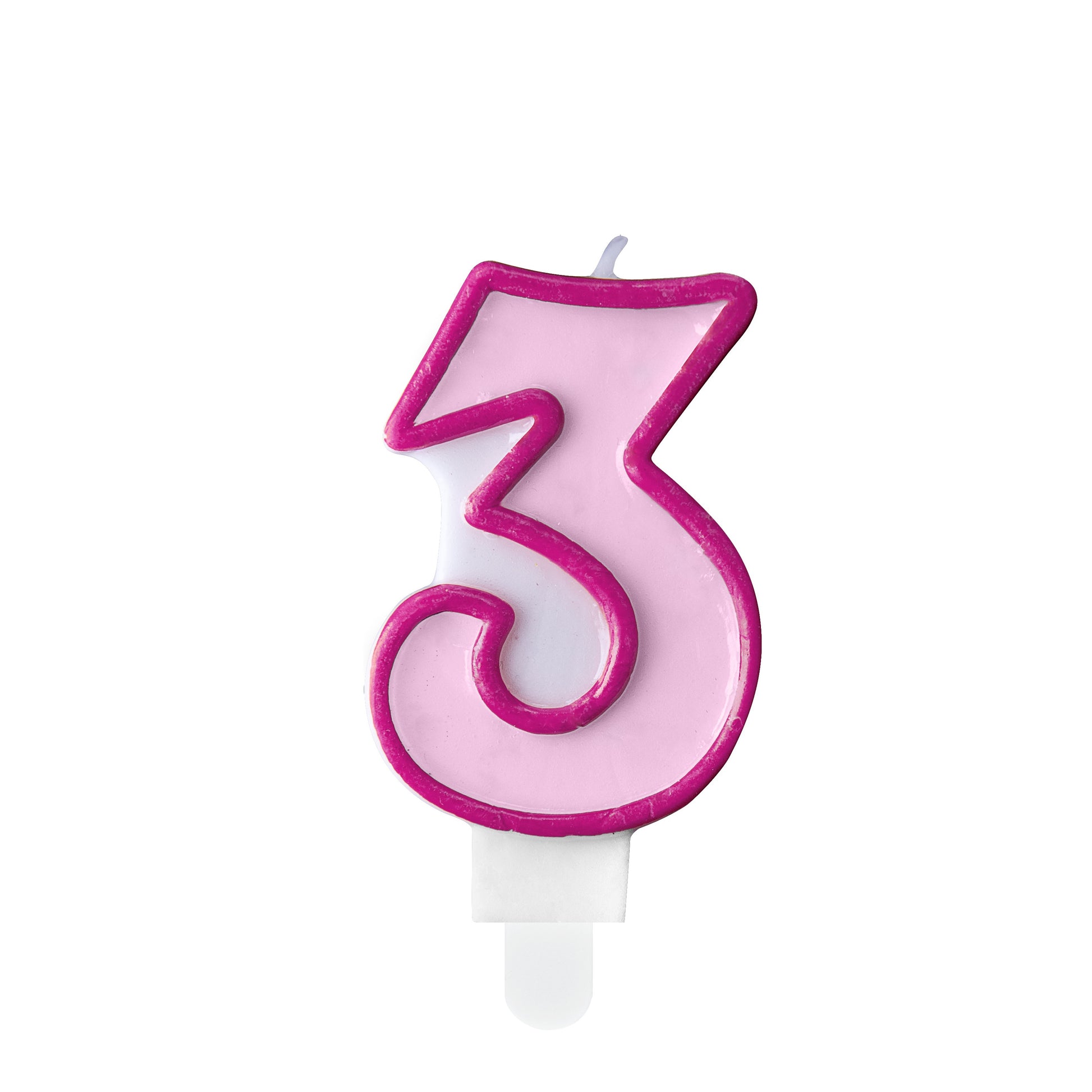 Number Candle 7cm Pink - 3