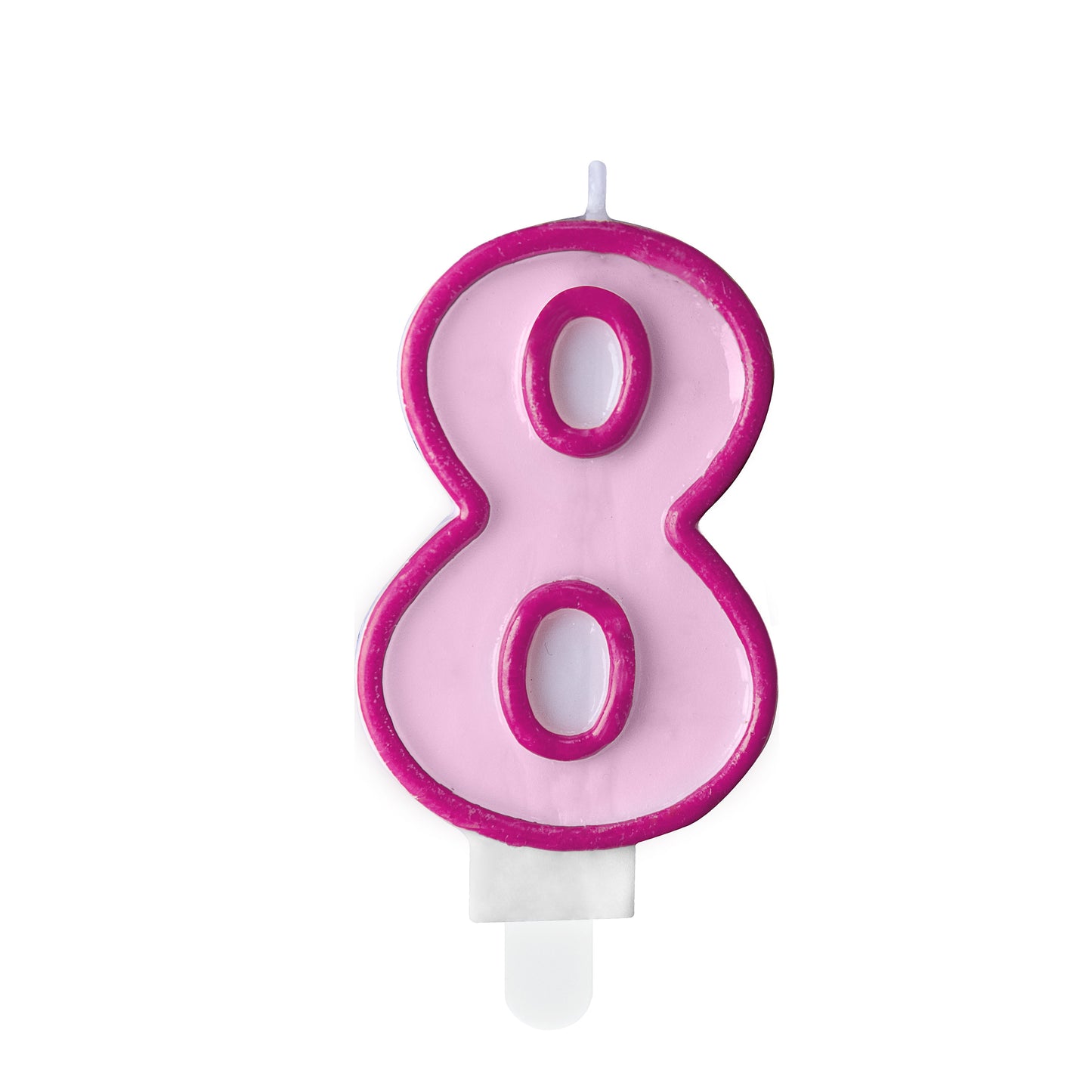 Number Candle 7cm Pink - 8