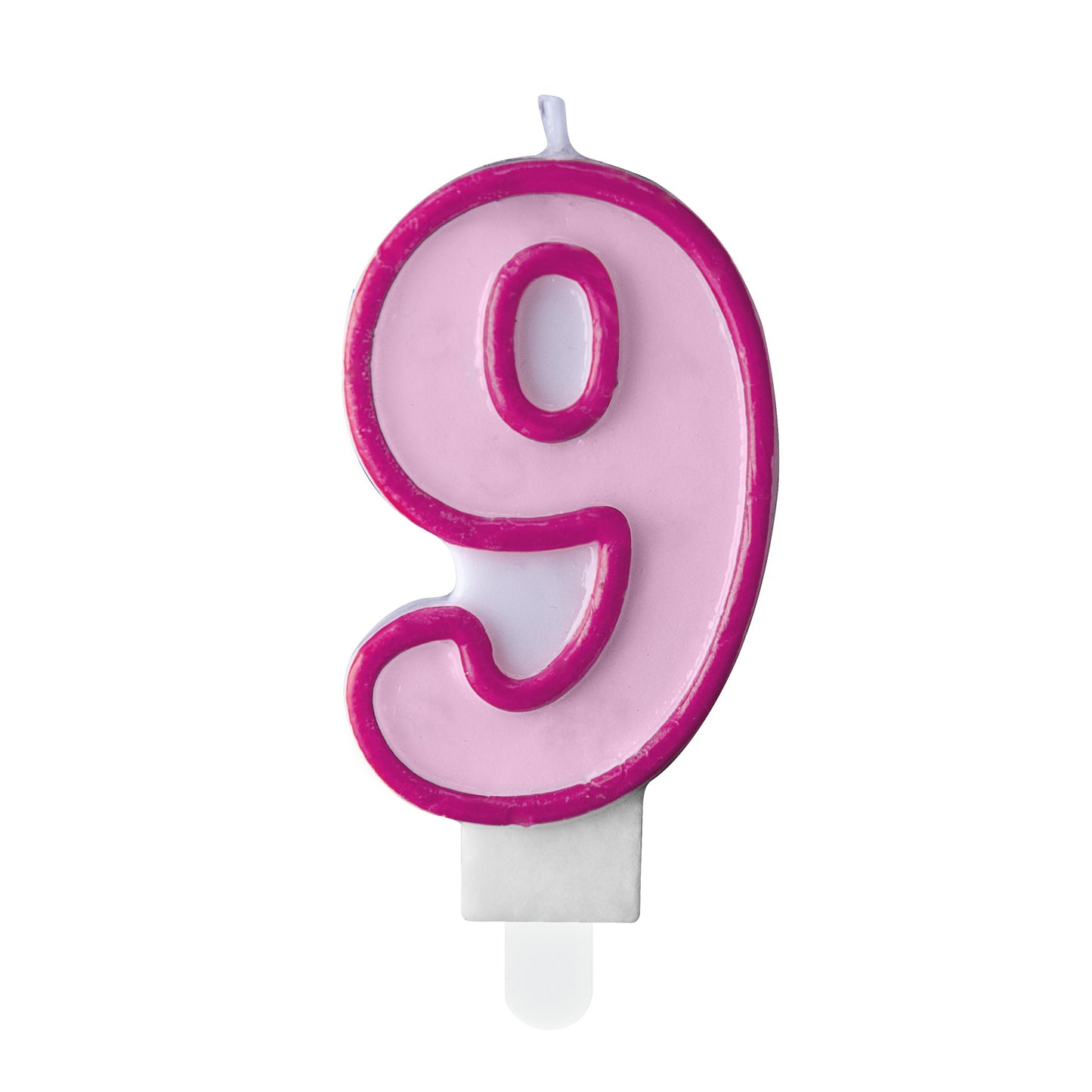 Number Candle 7cm Pink - 9