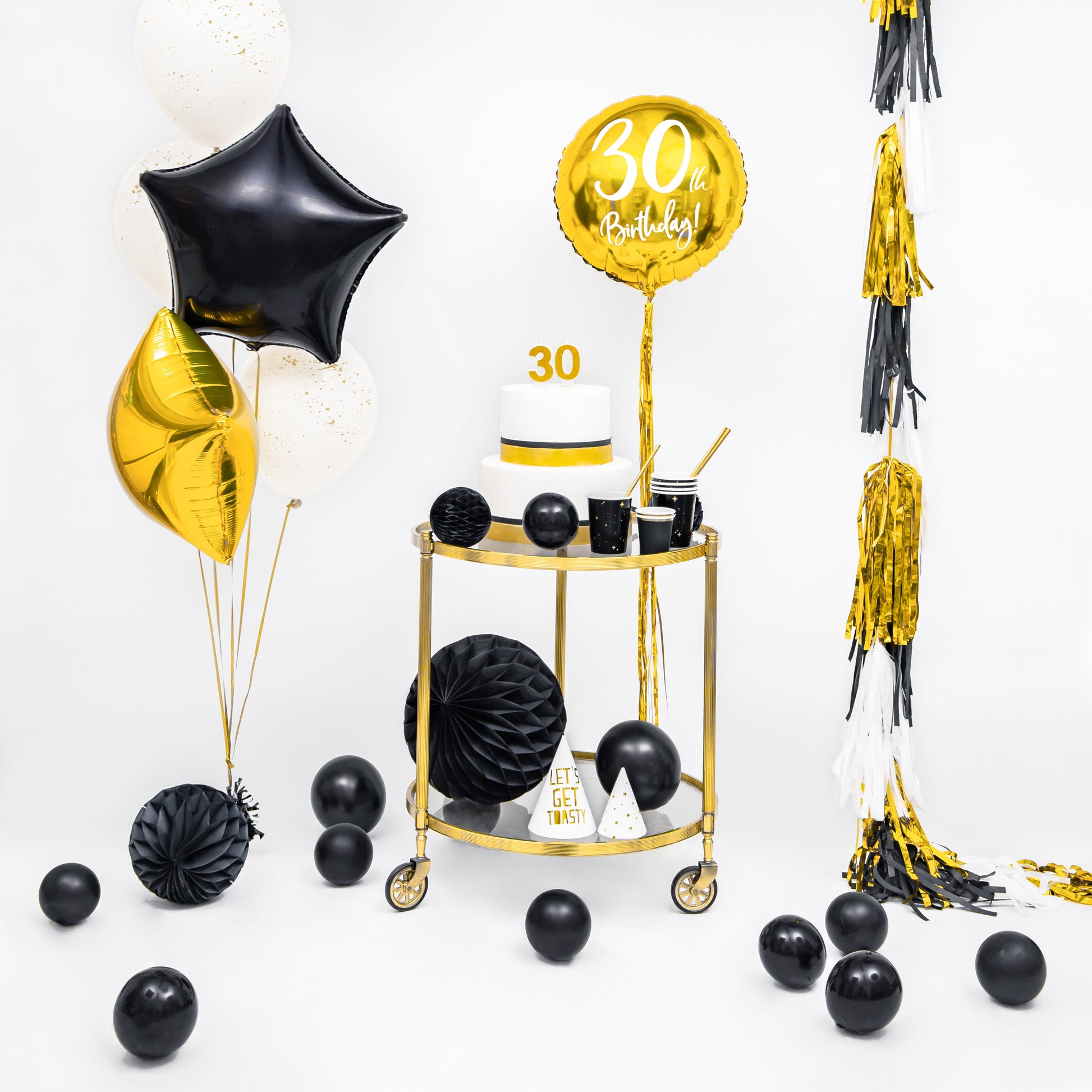 Helium Strong Balloons A Pack Of 100pcs 12cm - Pastel Black