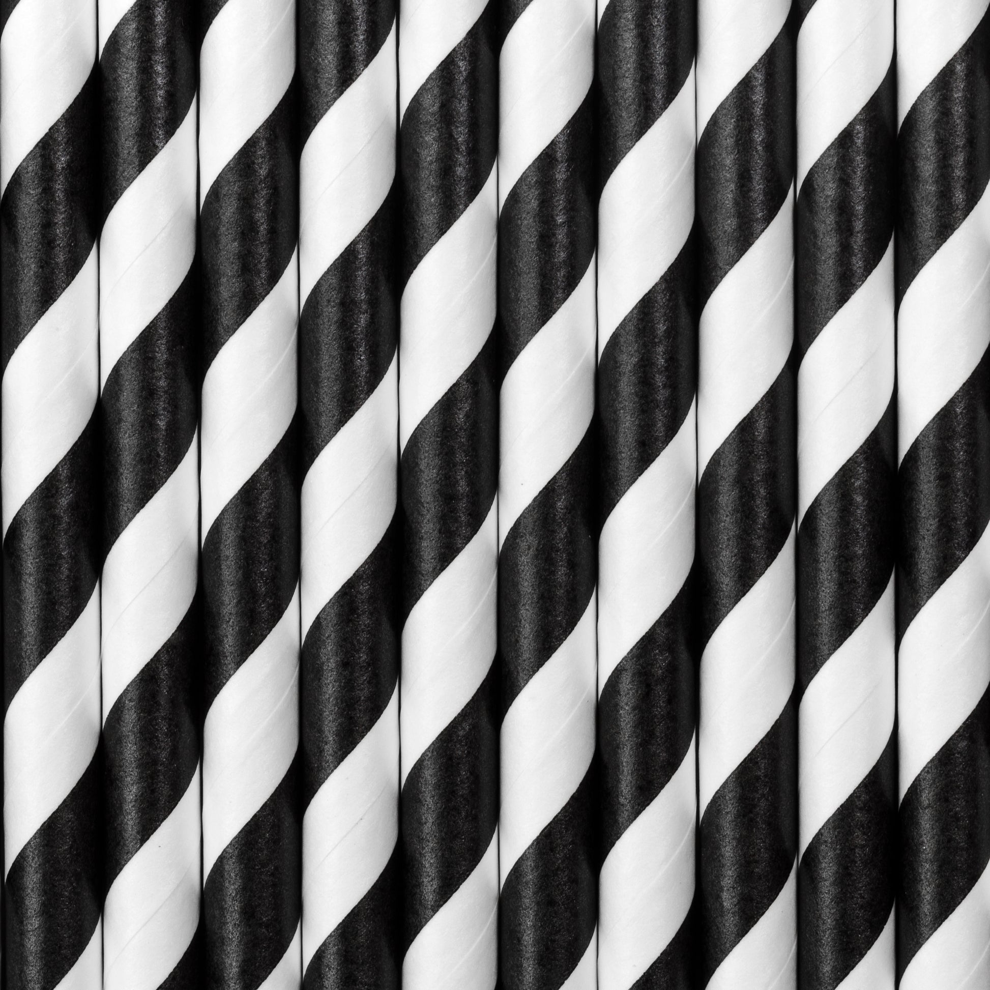 Paper Straws A Pack Of 10pcs 20cm - Black/White