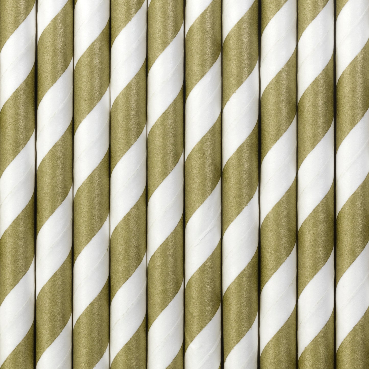 Paper Straws A Pack Of 10pcs 20cm - Gold/White