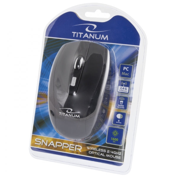 Titanum Snapper 6D Optical Wireless Mouse 2.4GHz - Black