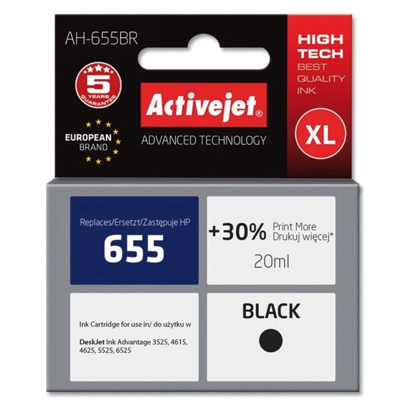 Compatible HP Ink Cartridge - 655 XL Ink 20ml - Black