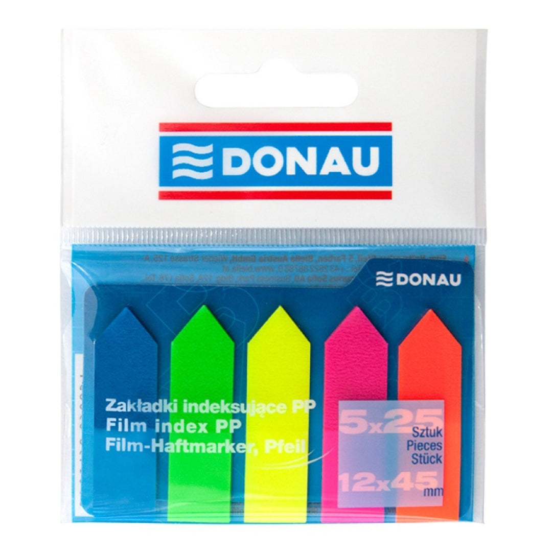 Donau Index Tabs 12 x 45mm A Pack Of 5 x 25pcs - Mix