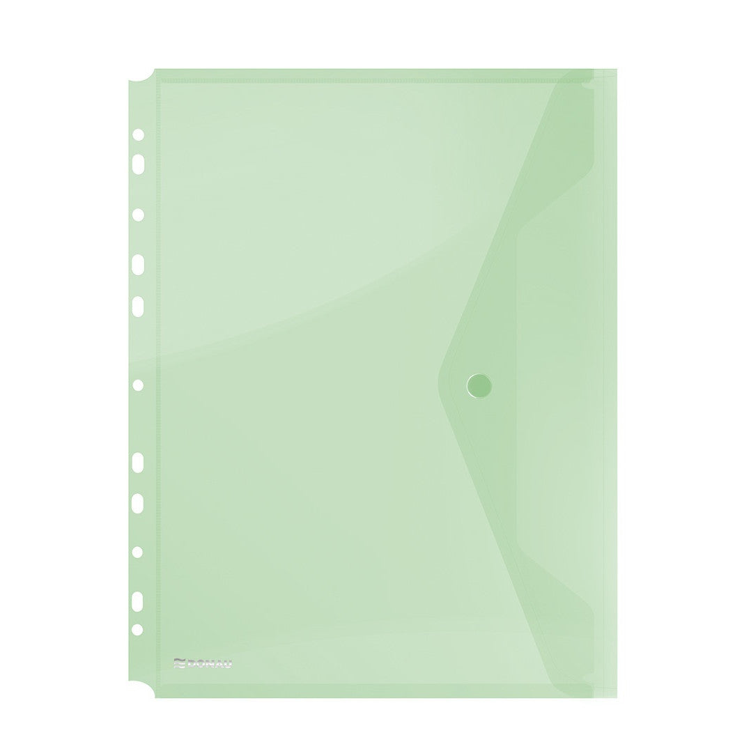 A4 Donau Envelope Button Folder With Perforation - Green