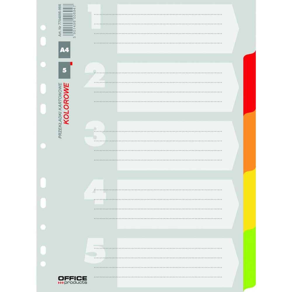 A4 Cardboard Dividers 1-5 By 5pcs