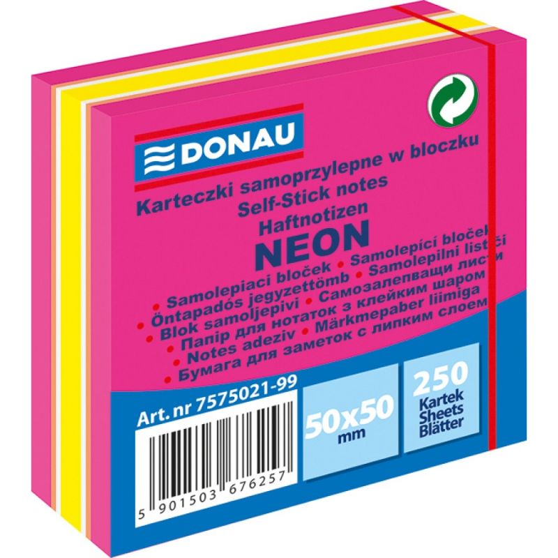 Donau Sticky Notes 5 x 5cm A Pack Of 250pcs - Neon Mix