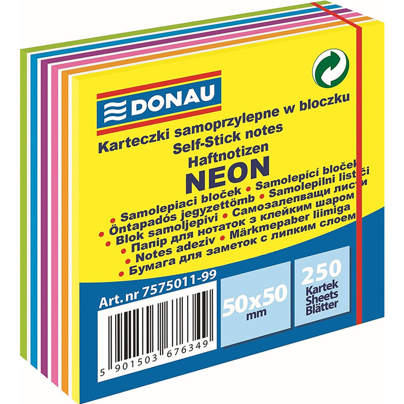 Donau Sticky Notes 5 x 5cm A Pack Of 250pcs - Neon Mix