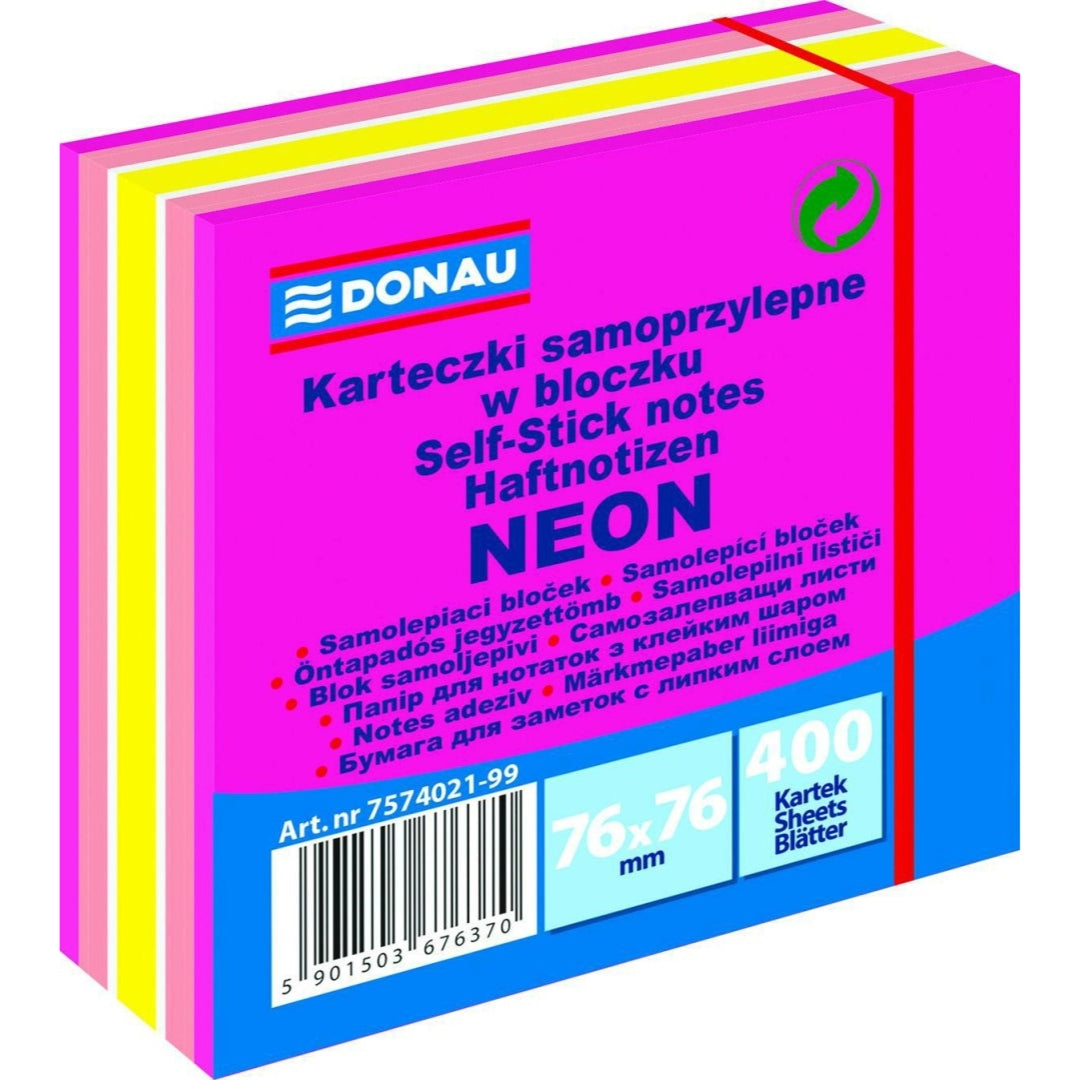 Donau Sticky Notes 7.6 x 7.6cm A Pack Of 400pcs - Neon Mix