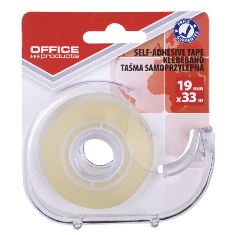 Office Products Self-Adhesive Transparent Tape 19mm x 33m With Dispenser