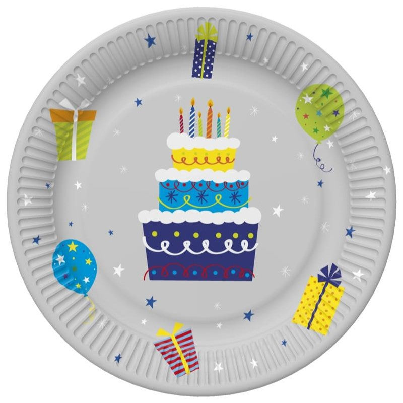 22.7cm Paper Plates x 8pcs - Cake