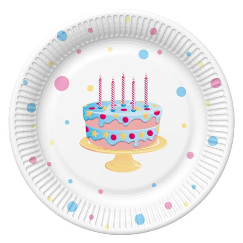 Maki Paper Plates 22.7cm A Pack Of 8pcs - Birthday Cake