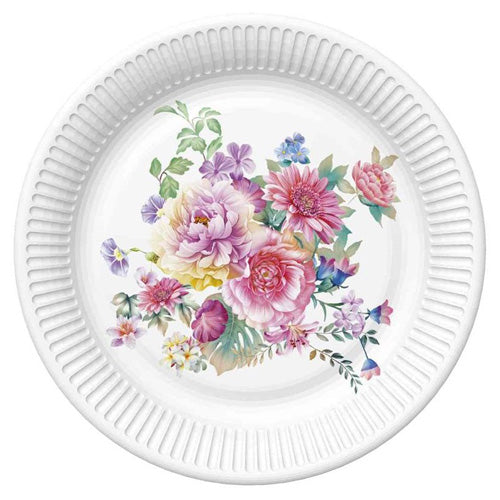Maki Paper Plates 22.7cm A Pack Of 8pcs - Flowers