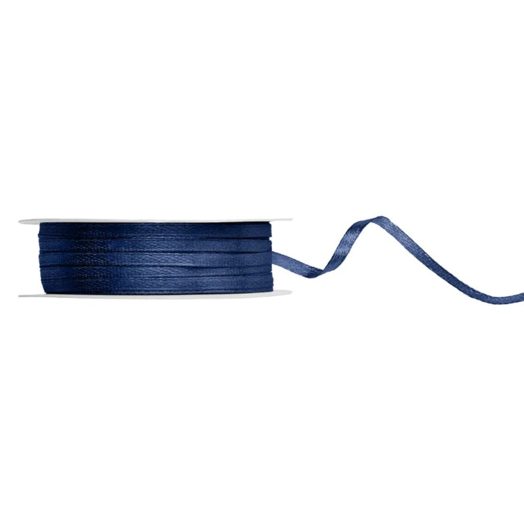 PartyDeco Satin Ribbon Roll 3mm x 50m - Navy Blue