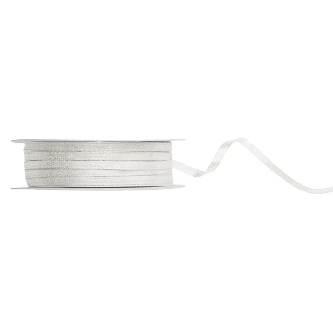 PartyDeco Satin Ribbon Roll 3mm x 50m - Light Cream