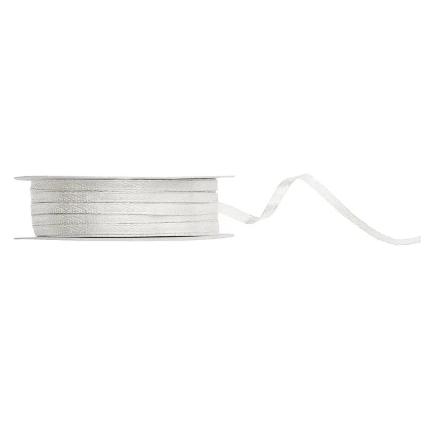 PartyDeco Satin Ribbon Roll 3mm x 50m - Light Cream