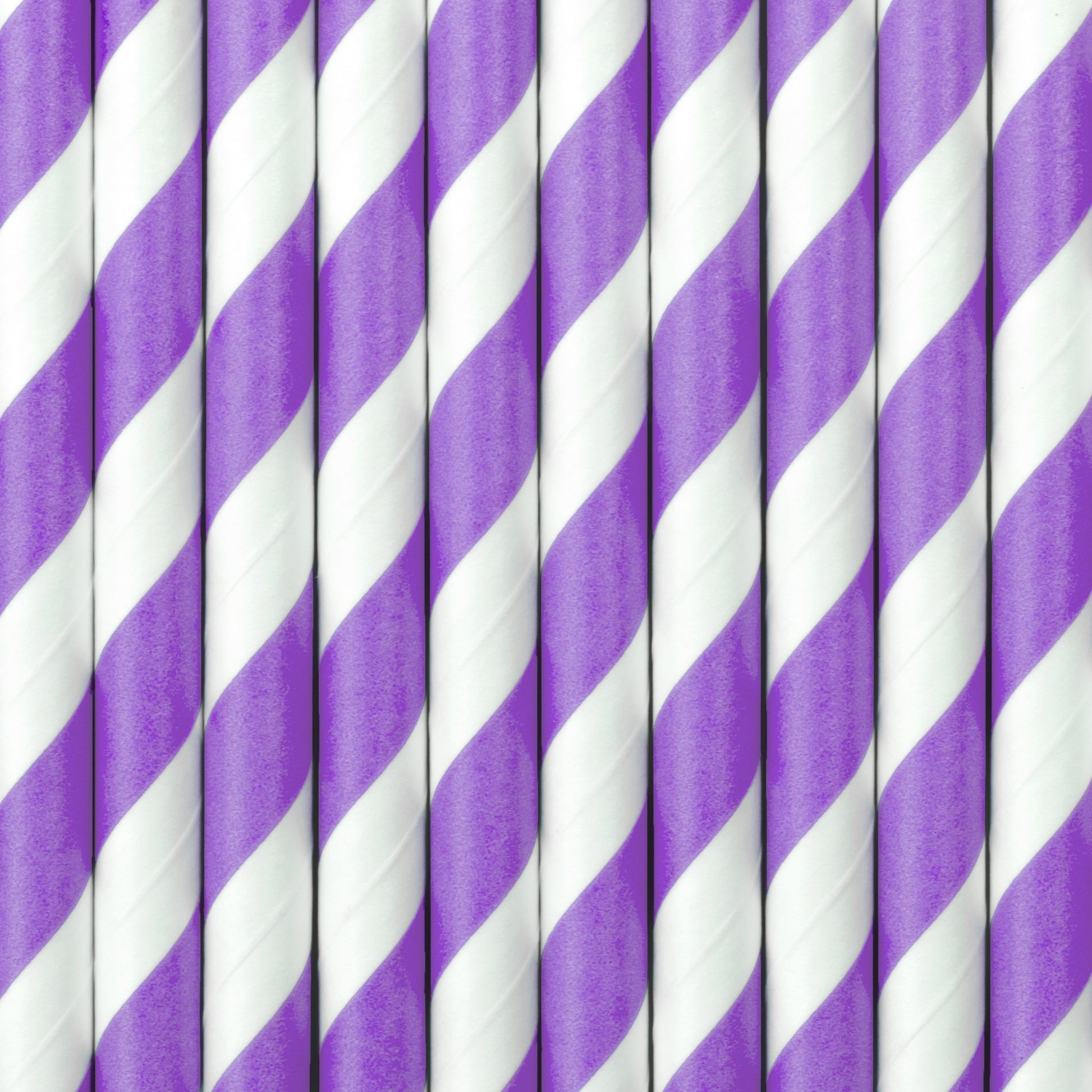 Paper Straws A Pack Of 10pcs 20cm - Lilac/White