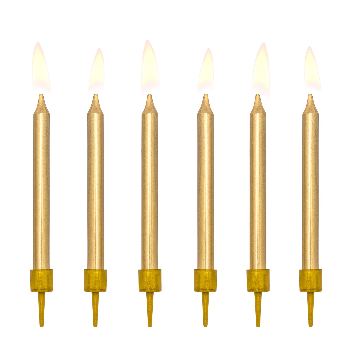 Party Deco Candles 6cm A Pack Of 6pcs - Gold