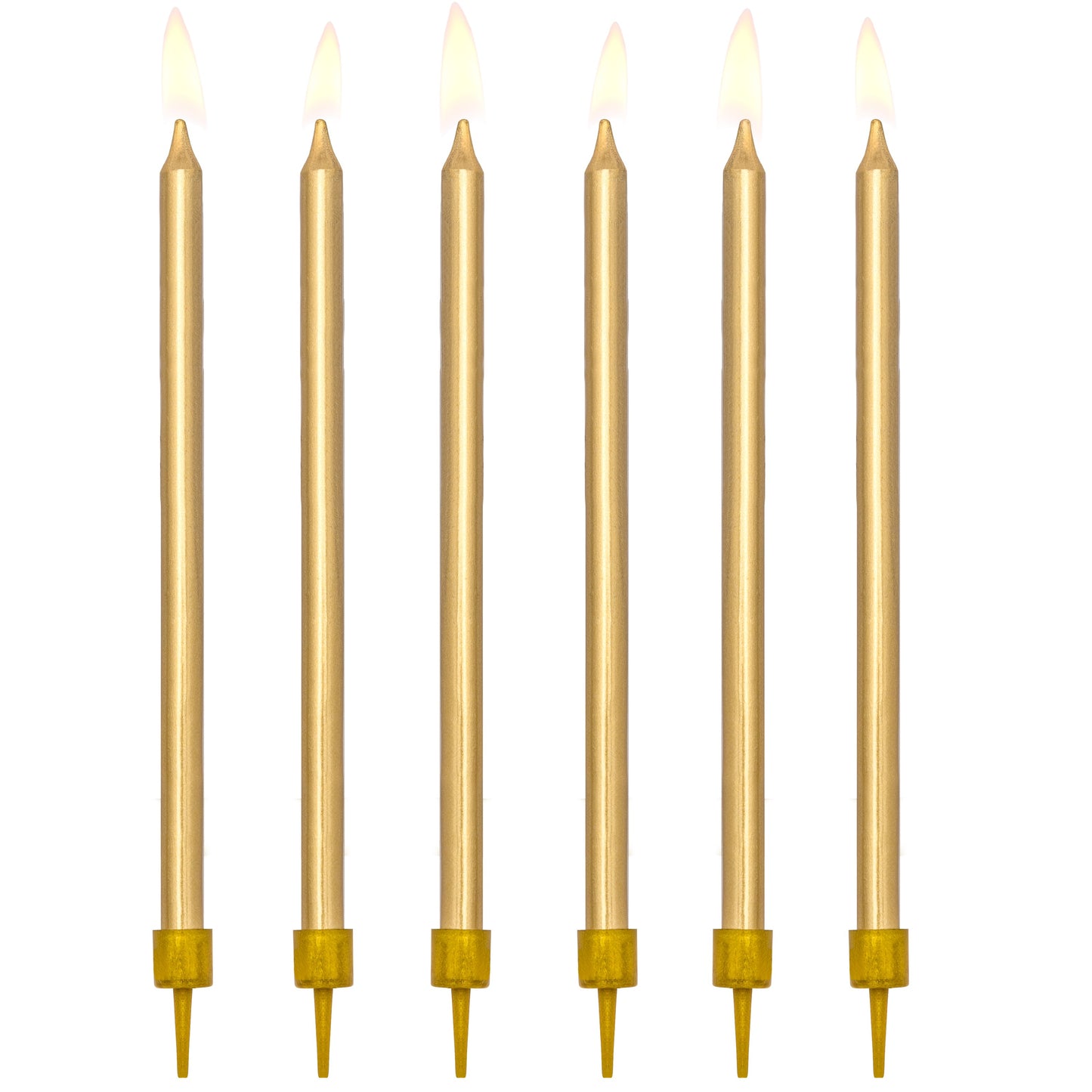 Party Deco Candles 12.5cm A Pack Of 12pcs - Gold