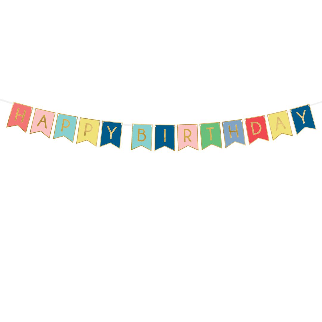 Happy Birthday Banner 175 x 15cm - Mix